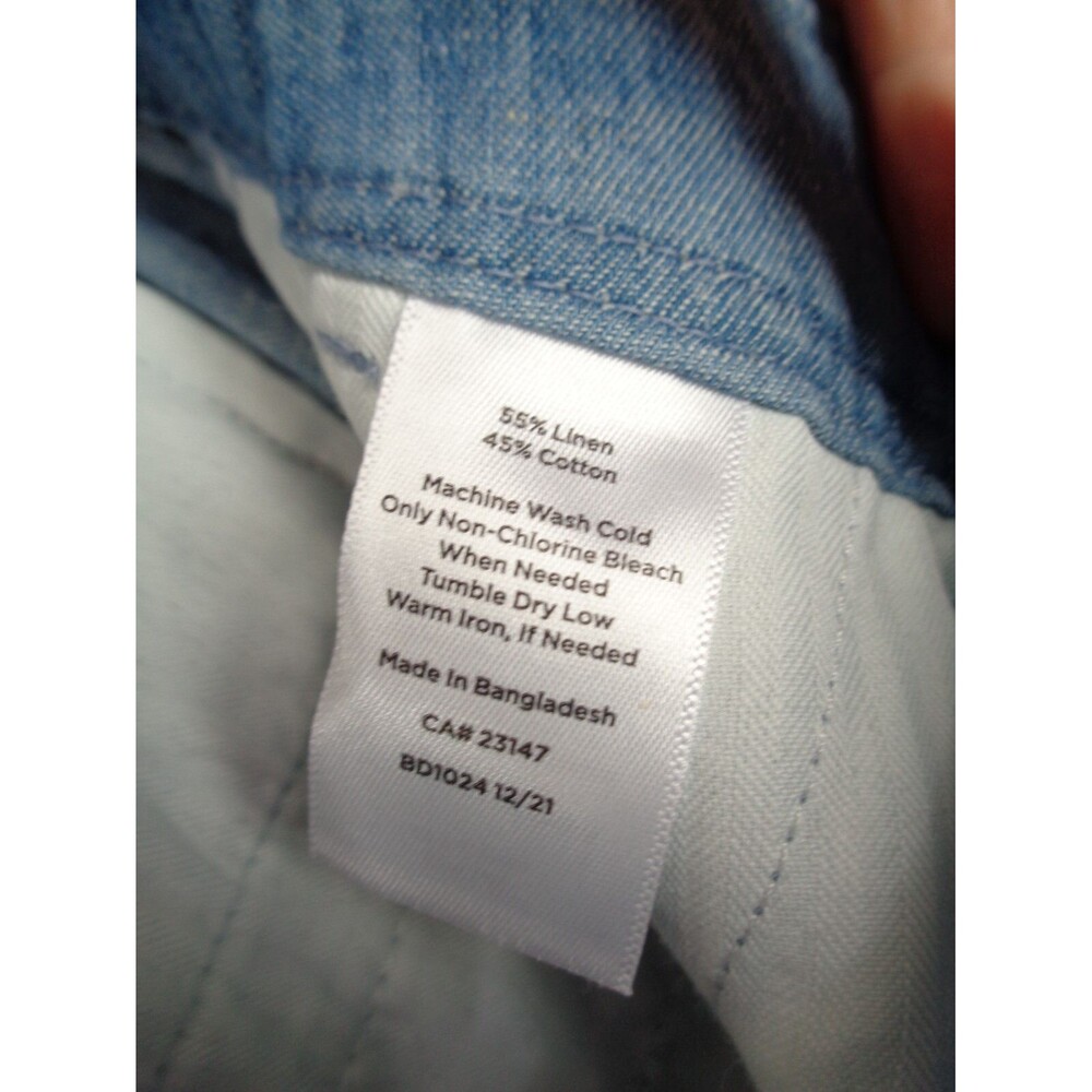 Talbots Chambray Linen Cotton Blend Belted Shorts Size 6 New - Picture 6 of 6